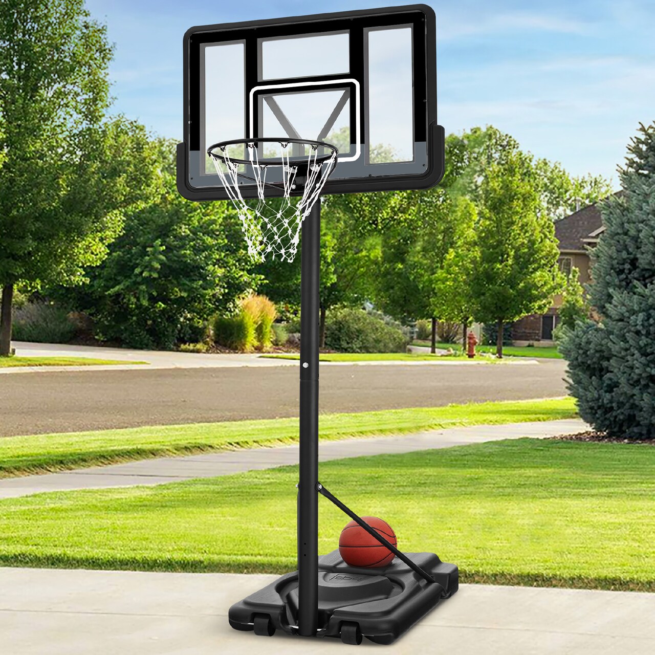 Best Choice Products Adjustable Regulation-Size Basketball Hoop, Portable Sport System w/ Fillable Base, Wheels